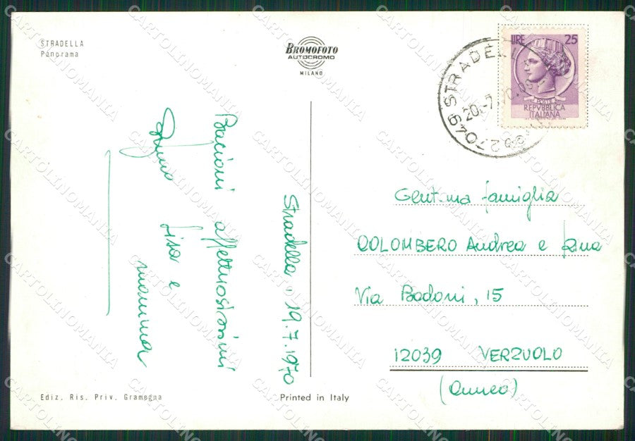 Pavia Stradella FG Foto cartolina KVM1358 – retro