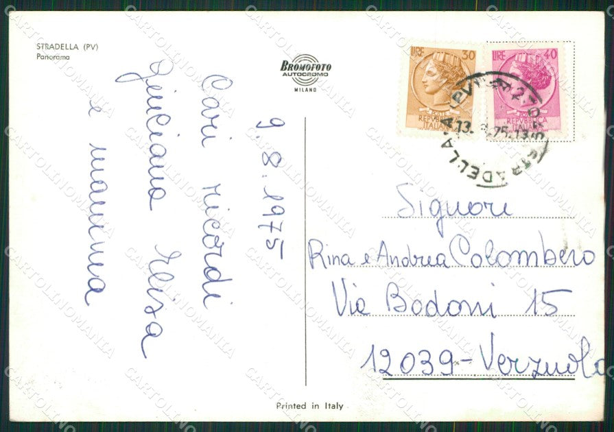 Pavia Stradella FG Foto cartolina KVM1359 – retro
