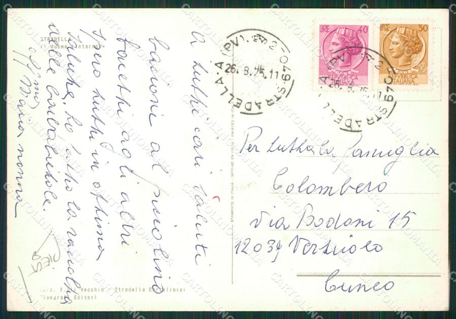 Pavia Stradella PIEGA FG Foto cartolina KVM1362 – retro