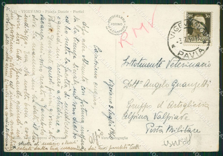 Pavia Vigevano ABRASA FG Foto cartolina KVM1376 – retro