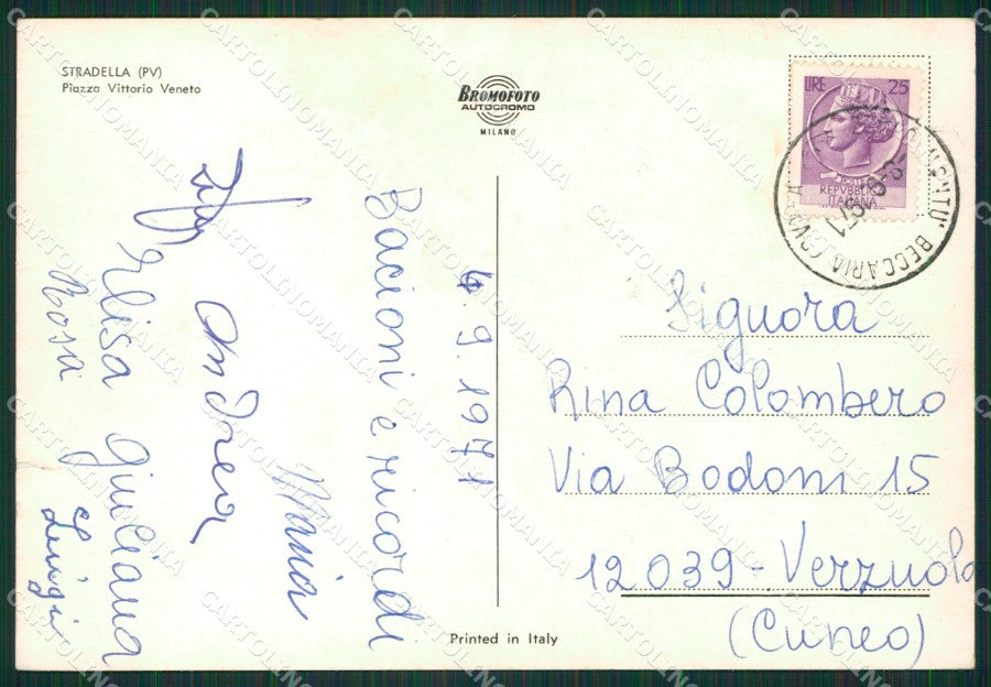 Pavia Stradella FG Foto cartolina KVM1378 – retro
