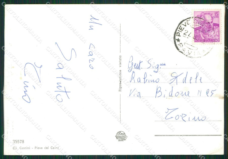 Pavia Pieve del Cairo FG Foto cartolina KVM1379 – retro