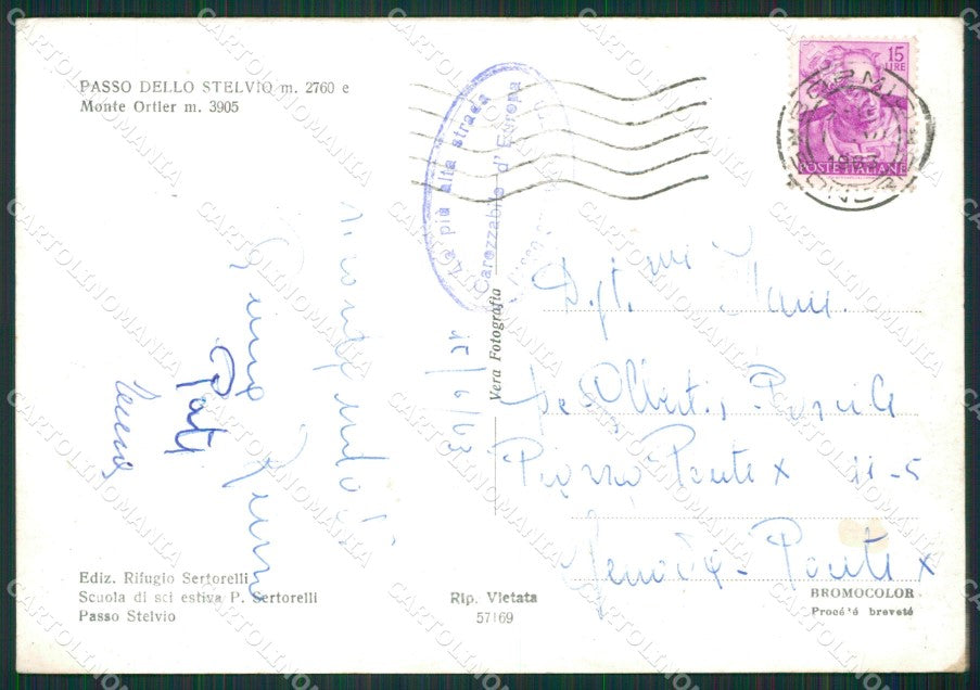 Sondrio Passo dello Stelvio Auto FG Foto cartolina KVM1394 – retro