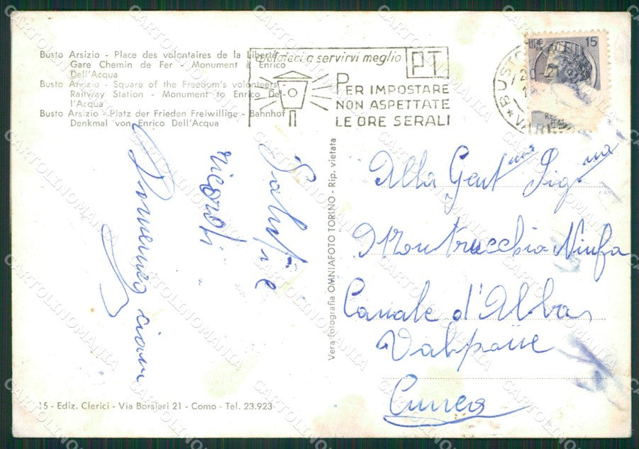 Varese Busto Arsizio Stazione FG Foto cartolina KVM1414 – retro