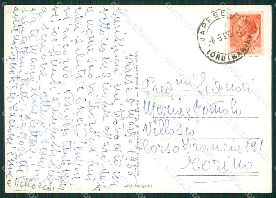 Varese Lago di Isola Virginia FG Foto cartolina KVM1416 – retro