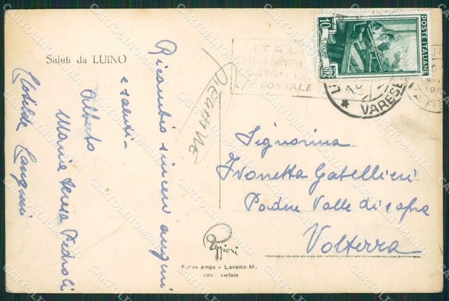 Varese Luino Garibaldi PIEGHINE FG Foto cartolina KVM1419 – retro