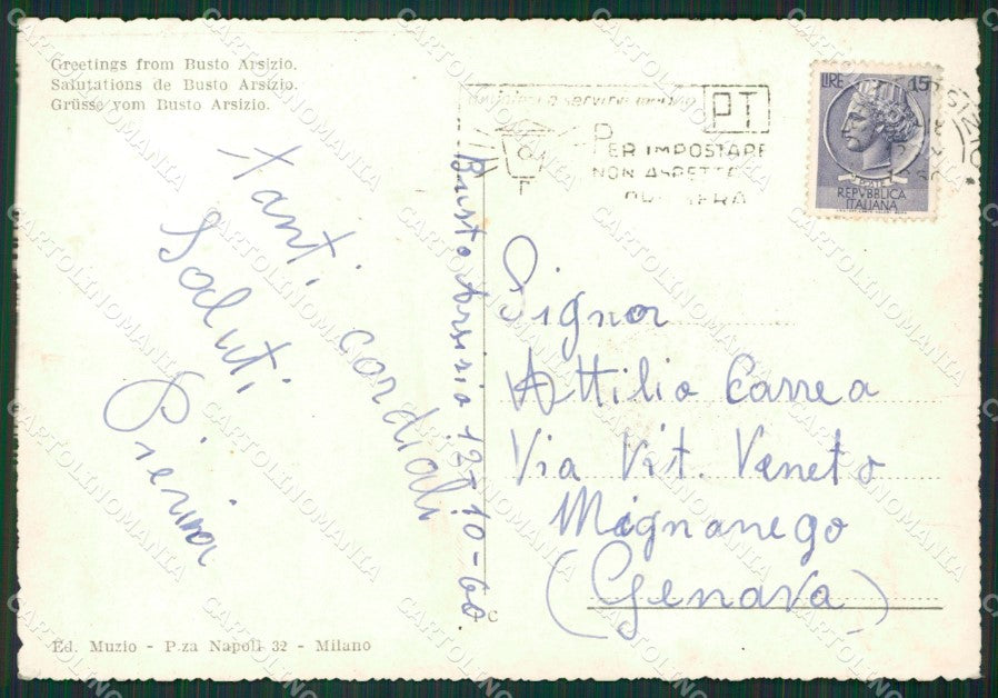 Varese Busto Arsizio Saluti da FG Foto cartolina KVM1423 – retro