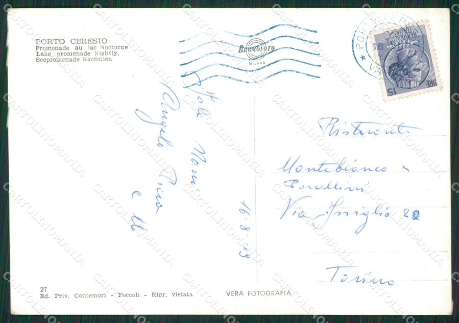 Varese Porto Ceresio FG Foto cartolina KVM1425 – retro