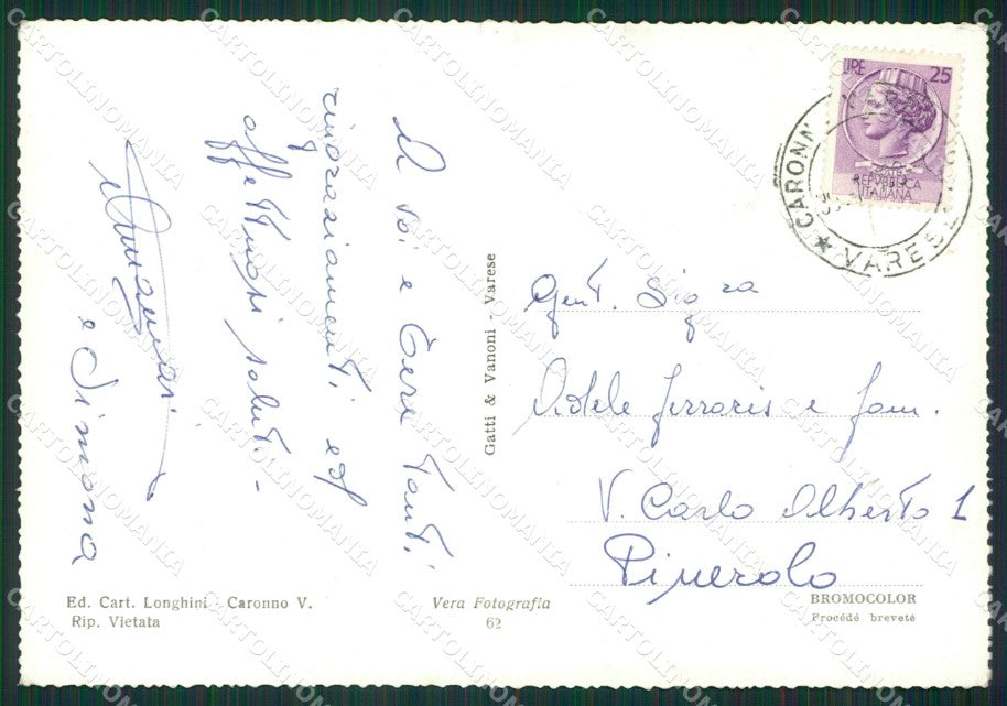 Varese Caronno Varesino Saluti da FG Foto cartolina KVM1438 – retro