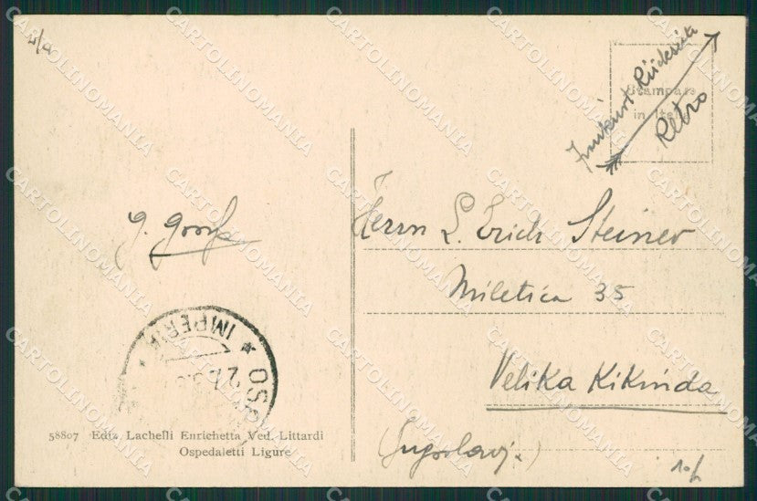 Imperia Ospedaletti cartolina KV1518 – retro