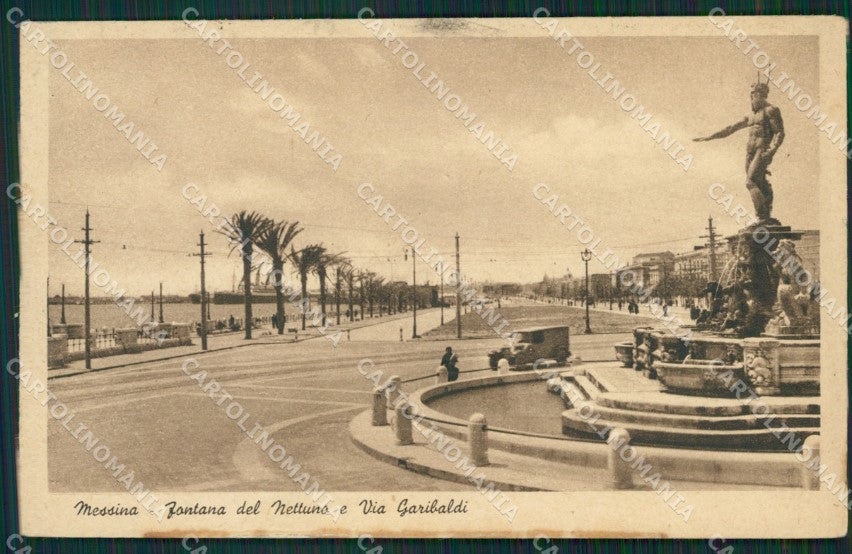 Messina Città Fontana PIEGA cartolina KV1545 – fronte
