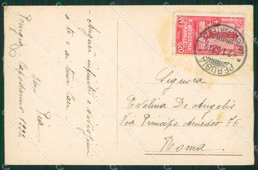 Perugia Città Municipio cartolina KV1578 – retro