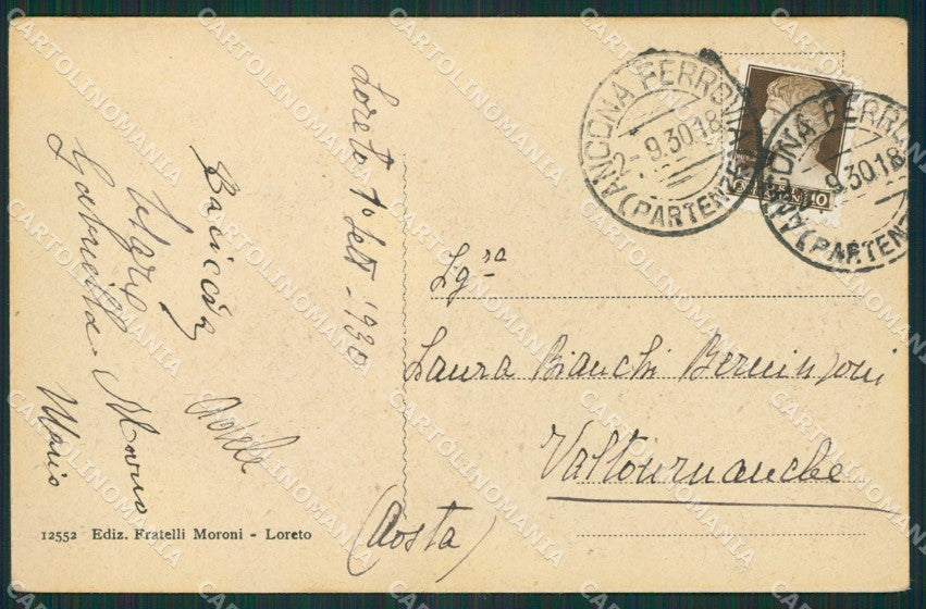 Ancona Loreto cartolina KV1628 – retro