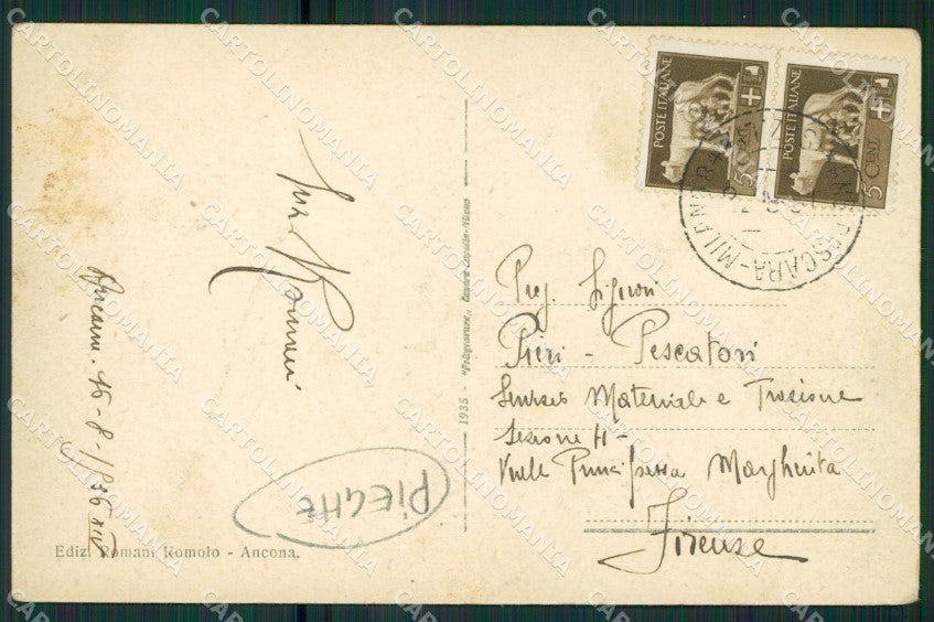 Ancona Città PIEGHE cartolina KV1638 – retro