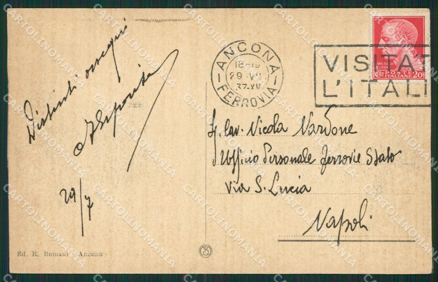 Ancona Città Barca cartolina KV1641 – retro