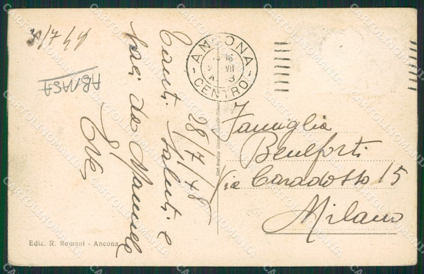 Ancona Città ABRASA cartolina KV1642 – retro