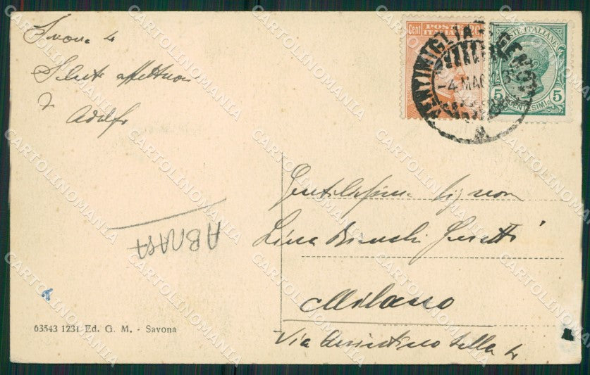 Savona Città ABRASA cartolina KV1702 – retro