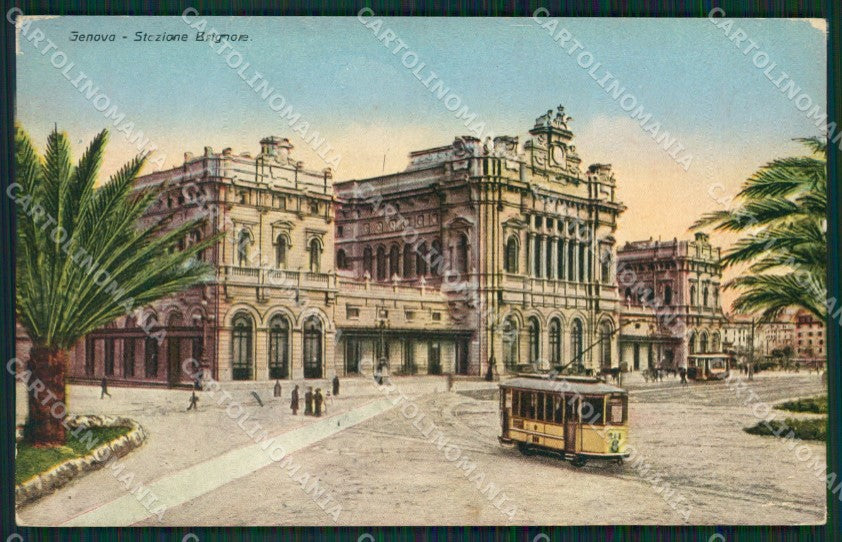 Genova Città Stazione Tram cartolina KV1769 – fronte