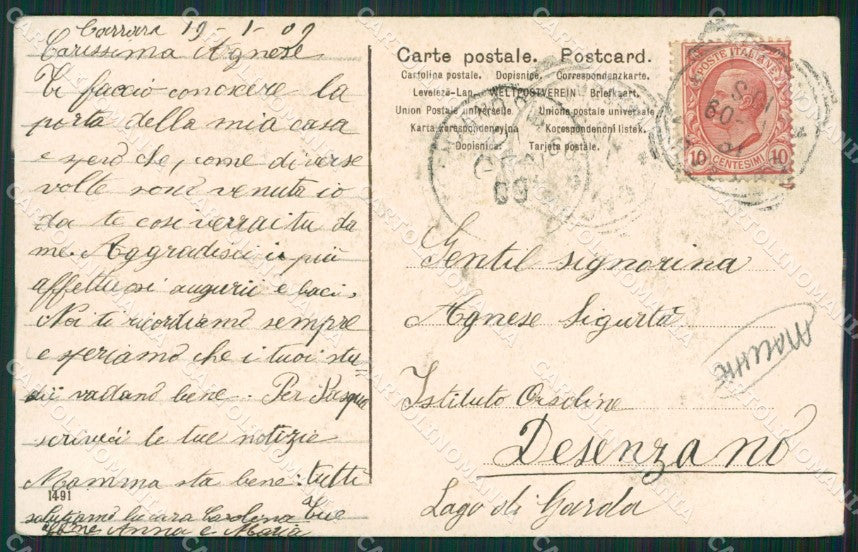 Massa Carrara Garibaldi MACCHIE cartolina KV1803 – retro