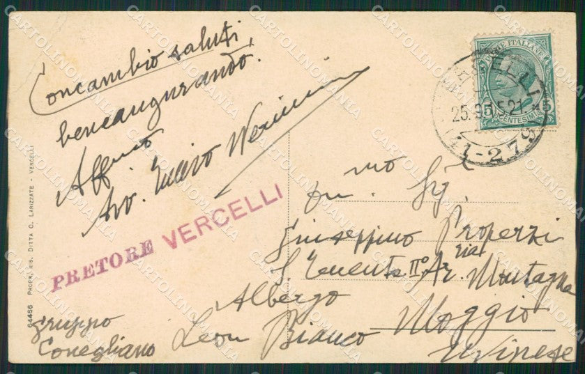 Vercelli Città Garibaldi PIEGA cartolina KV1805 – retro