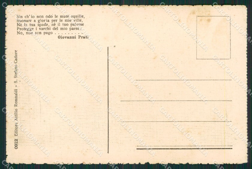 Belluno Cortina d'Ampezzo Prati PIEGA cartolina KV1814 – retro