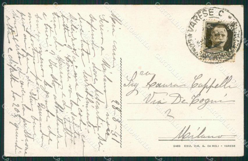 Varese Velate cartolina KV1841 – retro