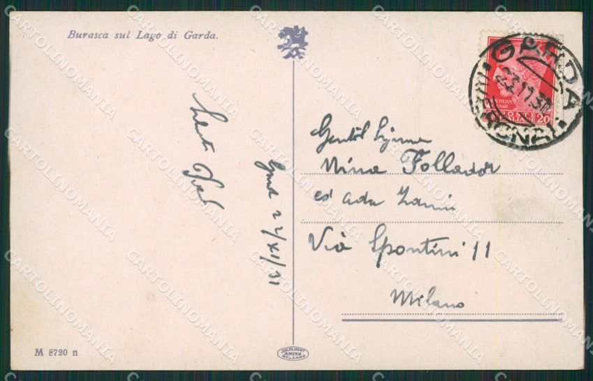 Verona Garda cartolina KV1850 – retro