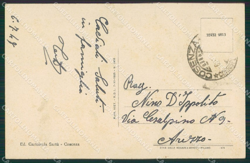Cosenza Città cartolina KV1888 – retro