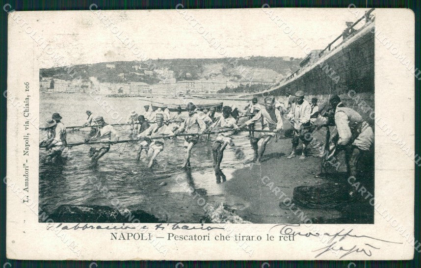 Napoli Città Pescatori cartolina KV1900 – fronte