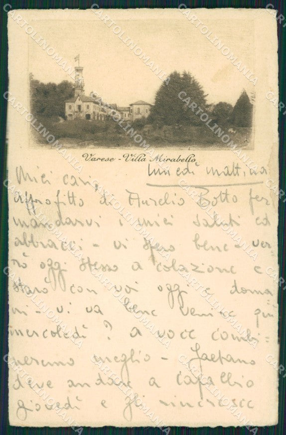 Varese Città cartolina KV1906 – fronte