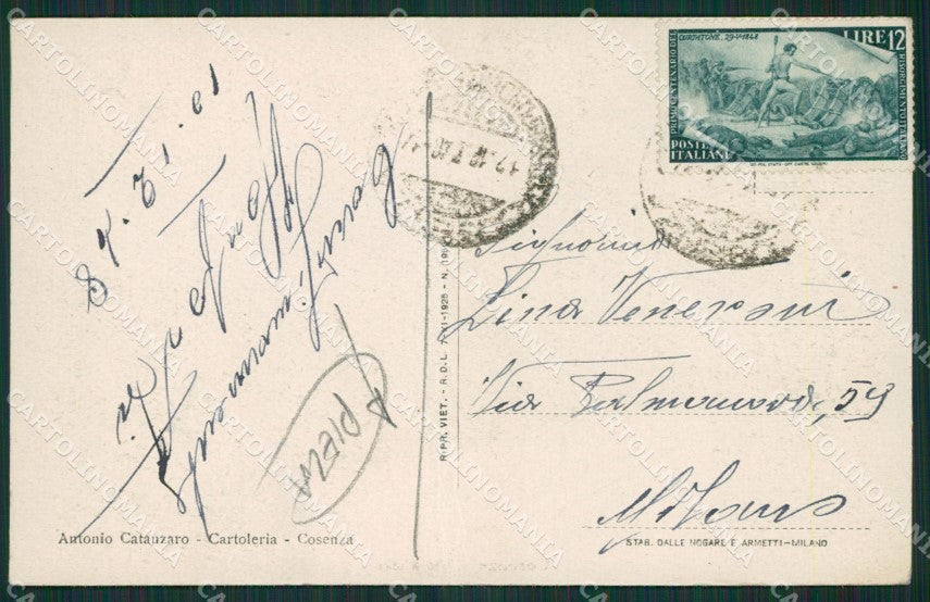 Cosenza Città PIEGATA cartolina KV1914 – retro