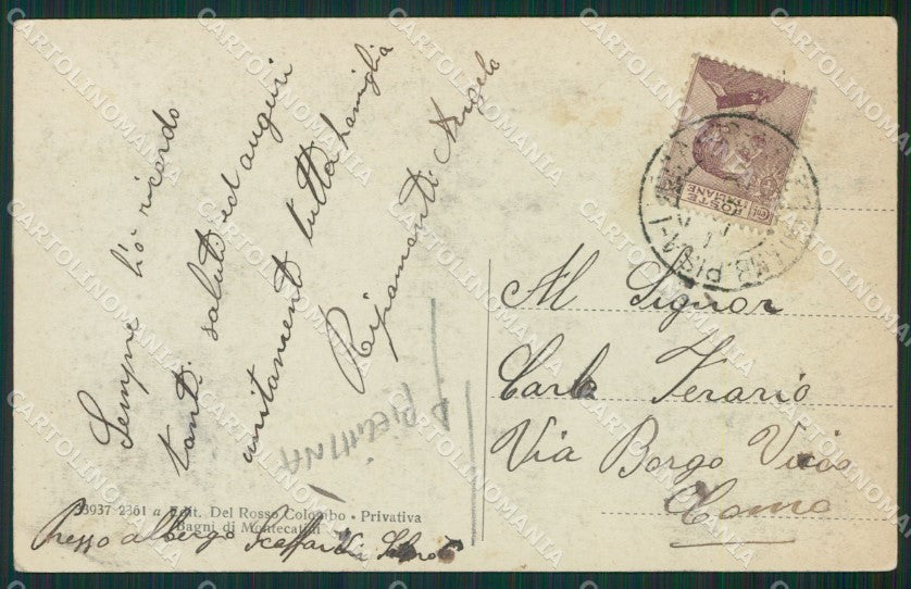 Lucca Montecatini Terme PIEGHINA cartolina KV1920 – retro