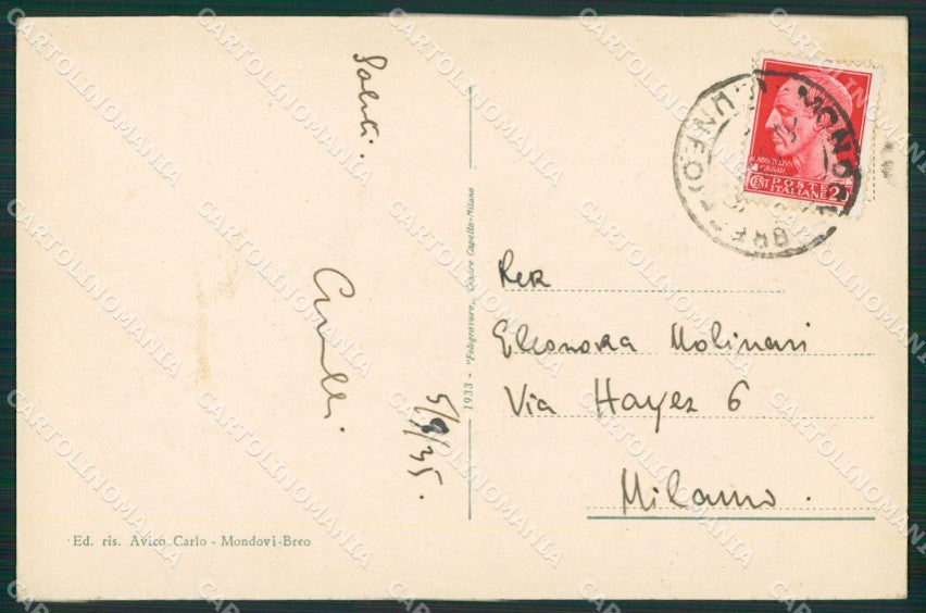 Cuneo Mondovì cartolina KV2003 – retro