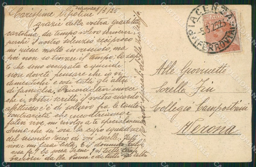 Piacenza Vigolzone Grazzano Visconti Poste cartolina KV2011 – retro