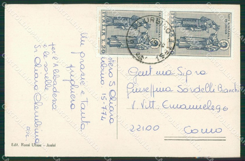 Perugia Assisi cartolina KV2043 – retro