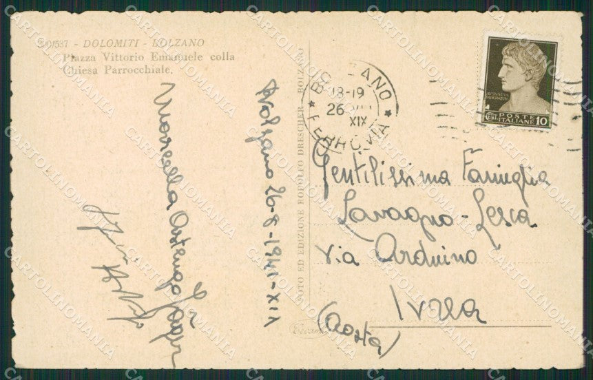 Bolzano Città cartolina KV2044 – retro
