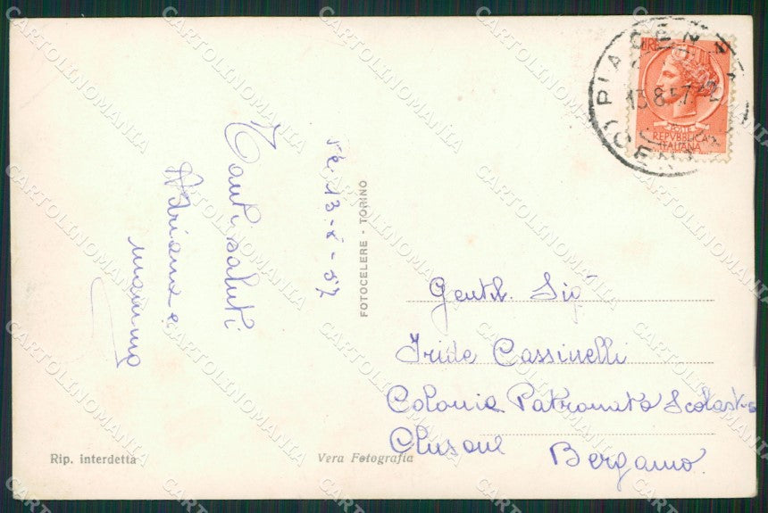Piacenza Città Stazione Garibaldi PIEGHINA Foto cartolina KV2071 – retro