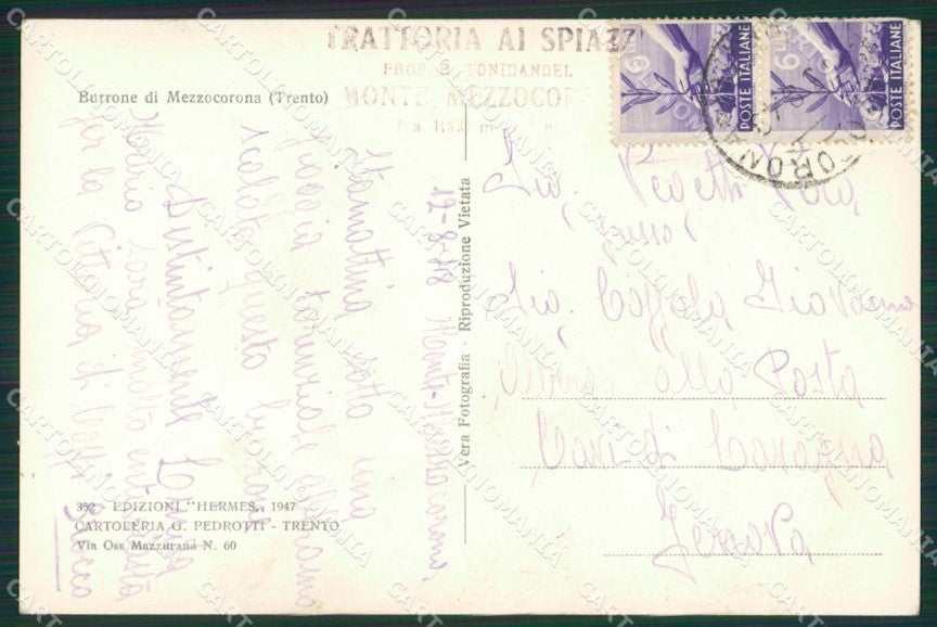 Trento Mezzocorona Foto cartolina KV2138 – retro