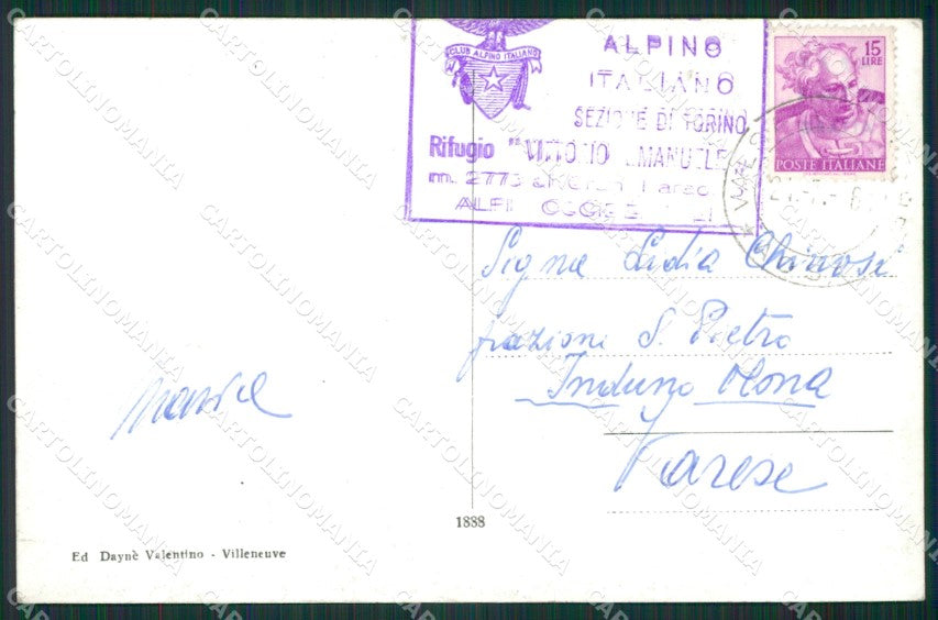 Aosta Rifugio Victor Emanuel Cai Foto cartolina KV2146 – retro