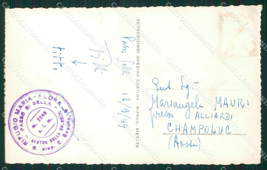 Bolzano Passo Sella Rifugio Maria Flora Foto cartolina KV2147 – retro