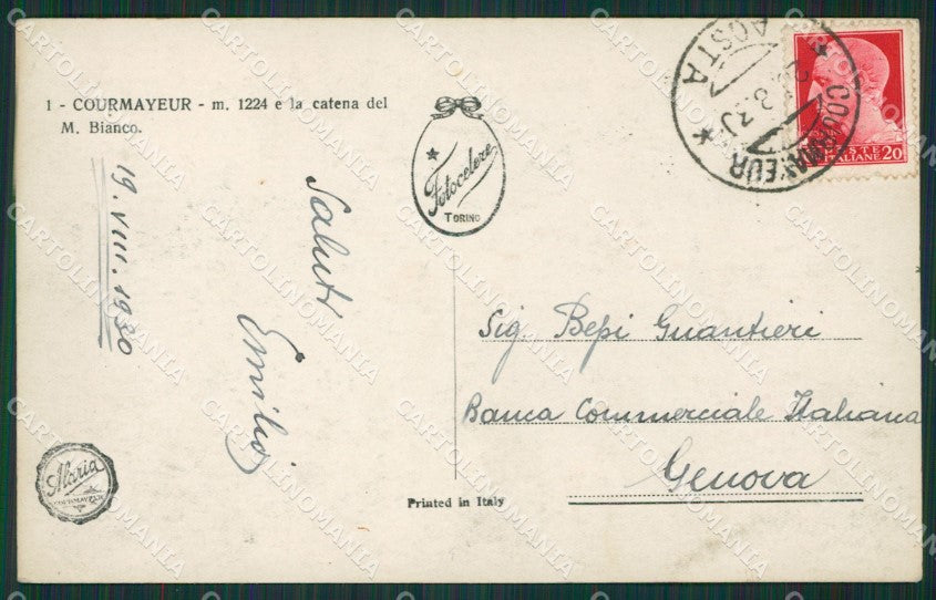 Aosta Courmayeur Foto cartolina KV2163 – retro