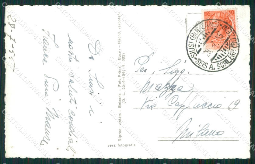 Bolzano Castelrotto Siusi allo Sciliar Foto cartolina KV2187 – retro