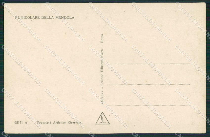 Trento Mendola Funicolare Foto cartolina KV2192 – retro
