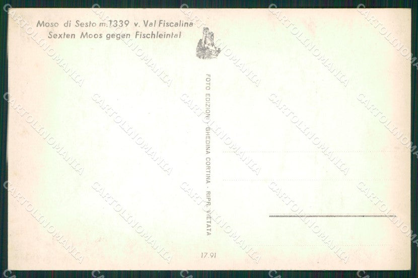 Bolzano Sesto Moso di Foto cartolina KV2195 – retro