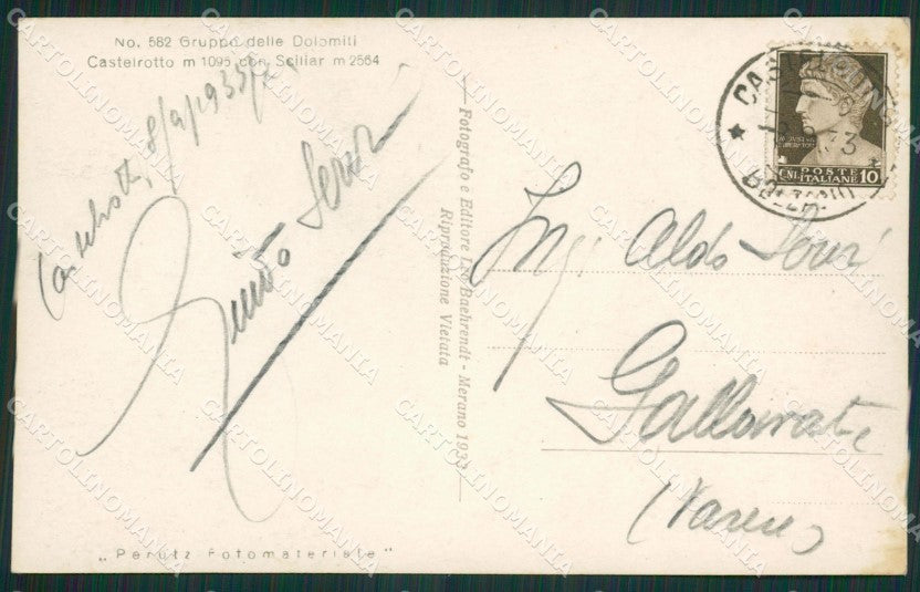 Bolzano Castelrotto Foto cartolina KV2227 – retro
