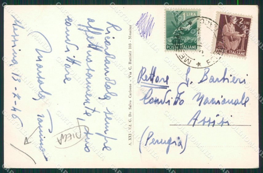 Messina Città PIEGA cartolina KV2241 – retro