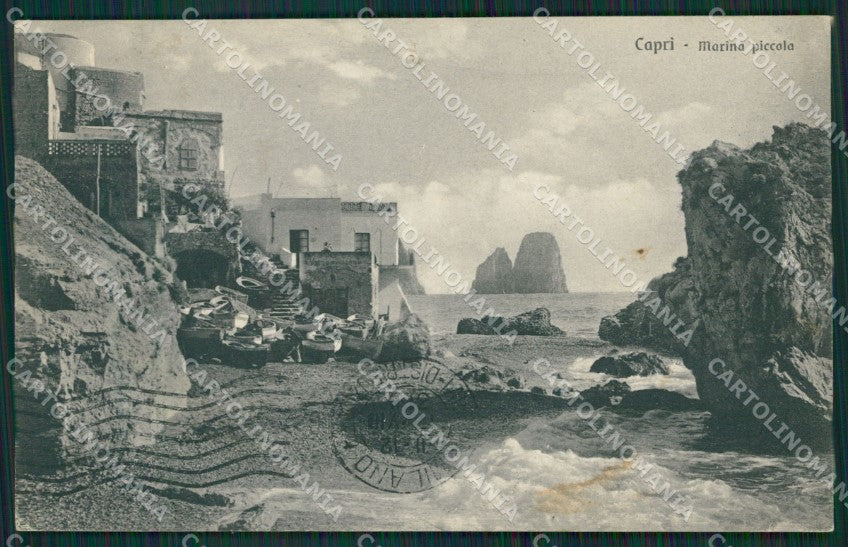 Napoli Capri Marina Piccola MACCHIE cartolina KV2258 – fronte