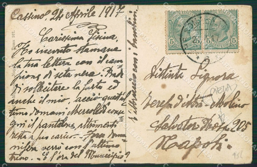 Napoli Capri Costumi PIEGA cartolina KV2420 – retro