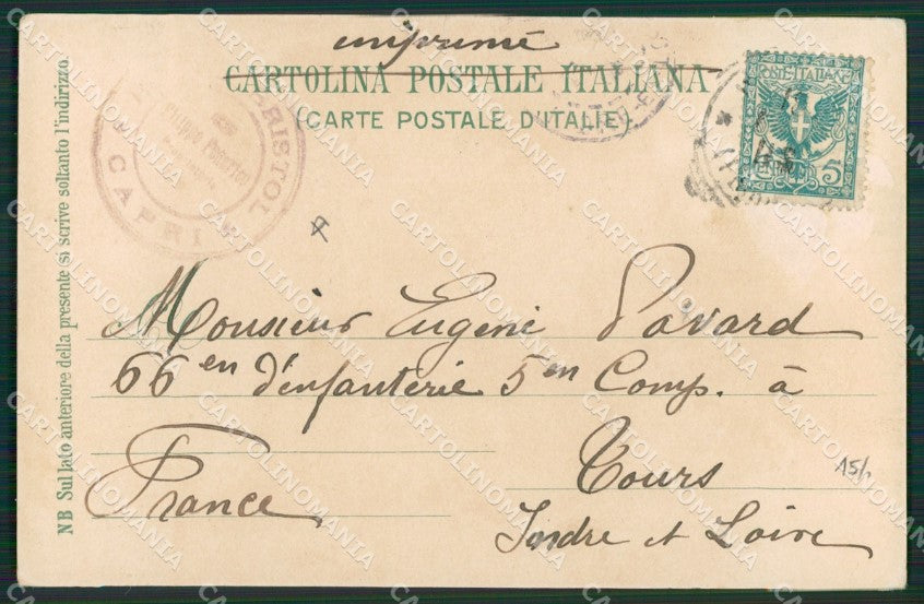 Napoli Capri cartolina KV2421 – retro