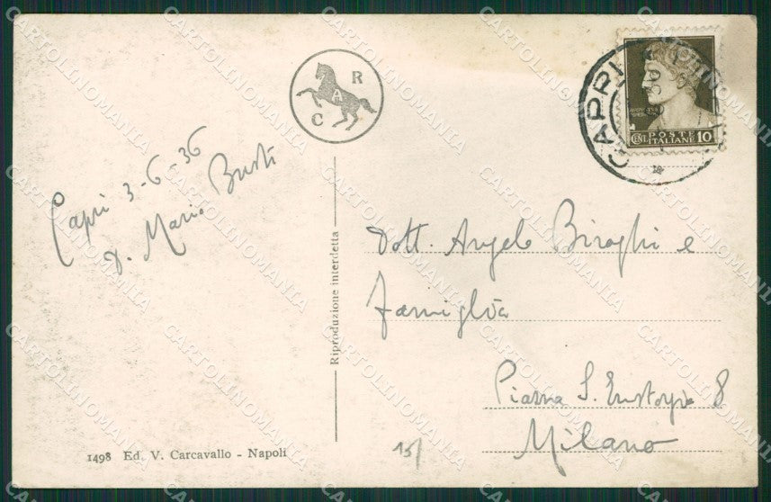 Napoli Capri Barca Foto cartolina KV2479 – retro